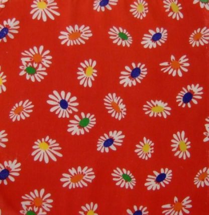 POLY/COTTON PRINT FABRIC   FLORAL RED