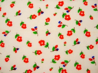 POLY/COTTON PRINT FABRIC  FLORAL RED