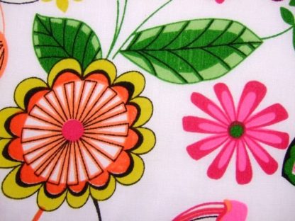 POLY/COTTON PRINT FABRIC  FLORAL  PINK