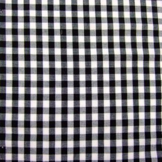 POLY/COTTON 1/4''  GINGHAM FABRIC -  BLACK