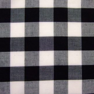 POLY/COTTON 1'' GINGHAM FABRIC -  BLACK -