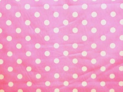 POLY/COTTON PRINT FABRIC -   LARGE WHITE SPOTS ON FLO PINK
