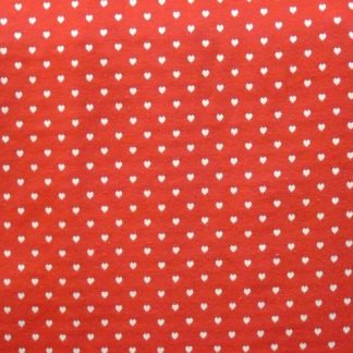 PETITE COEURS WOVEN HEARTS heavier weight fabric - RED  POLY/COTTON PRINT FABRIC