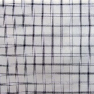 CHECKS - heavier weight cotton fabric - NATURAL WHITE / BLACK -