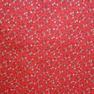 FLORIE PRINT - medium  weight cotton fabric BEIGE/RED