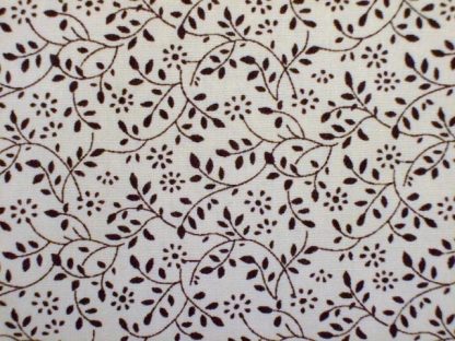 DITZY FLORAL SPRIGG   by JOHN LOUDEN -  BROWN ON CREAM -