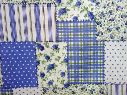 LIBERTY PATCH BLUE, medium weight cotton fabric - CREAM/BLUE -