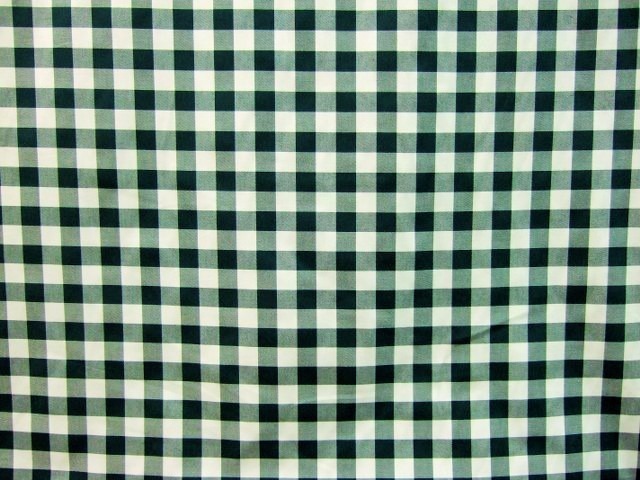 BLACK AND WHITE 1/4" GINGHAM CHECK LIGHT WEIGHT POLY COTTON FABRIC BY THE METRE 
