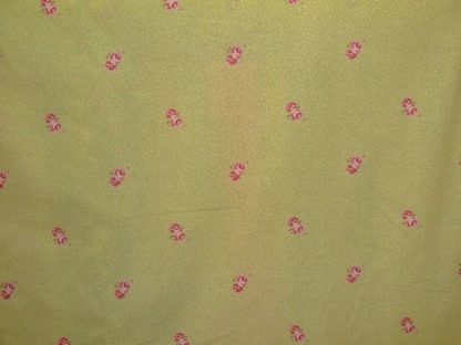 SPOTS & ROSES , heavier weight fabric - PALE GREEN -