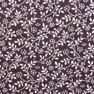 DITZY FLORAL SPRIGG   by JOHN LOUDEN -  CREAM ON BROWN -
