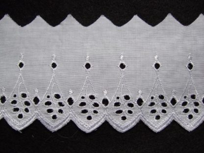EMBROIDERY ANGLAIS LACE EDGING 80mm/3'' wide  WHITE