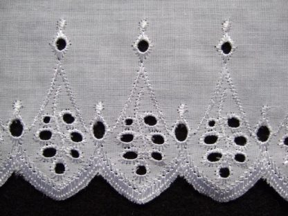EMBROIDERY ANGLAIS LACE EDGING 80mm/3'' wide  WHITE
