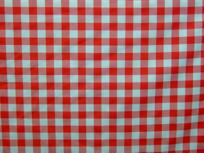 POLY/COTTON  3/4'' GINGHAM CHECK FABRIC - HEAVIER WEIGHT - RED -