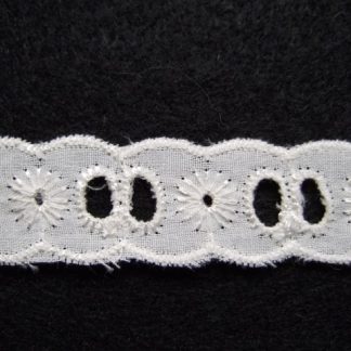 IVORY EMBROIDERY ANGLAIS LACE DOUBLE EDGE 20mm/3/4'' wide ( per meter)