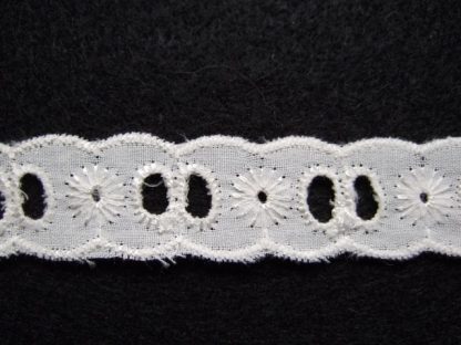 IVORY EMBROIDERY ANGLAIS LACE DOUBLE EDGE 20mm/3/4'' wide ( per meter)