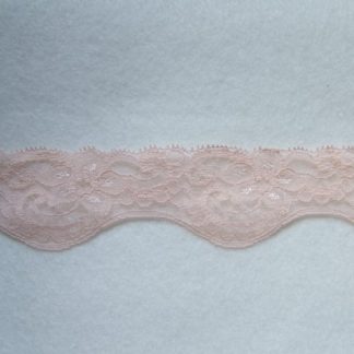 PEACH POLYESTER FRENCH LACE 40mm/1.5''  wide  (per metre)