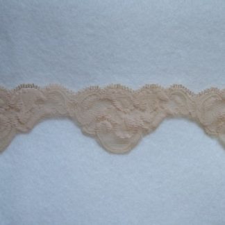 FLESH COLOURED POLYESTER FRENCH LACE 40mm/1.5''  wide  (per metre)