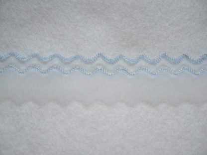 PALE BLUE EDGED ZIG ZAG  POLYESTER  LACE 20mm/3/4''  wide  (per metre)