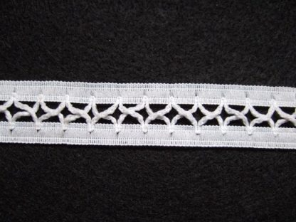 WHITE CRISS CROSS  POLYESTER  LACE 20mm/3/4''  wide  (per metre)