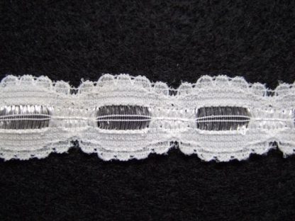 ANTIQUE WHITE DOUBLE EDGE  POLYESTER  LACE 20mm/3/4''  wide  (per metre)