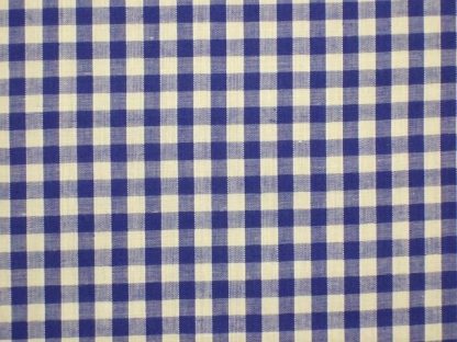 POLY/COTTON 1/4'' CORDED GINGHAM FABRIC - ROYAL BLUE