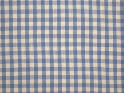 POLY/COTTON 1/4'' CORDED GINGHAM FABRIC - PALE BLUE -