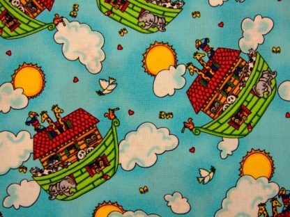 2X2 NOAH'S ARK by FABRI QUILT-TURQUOISE/ MULTI