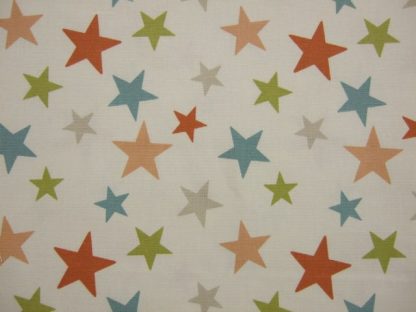 FUNKY STARS.  HEAVIER WEIGHT FABRIC - CORAL -