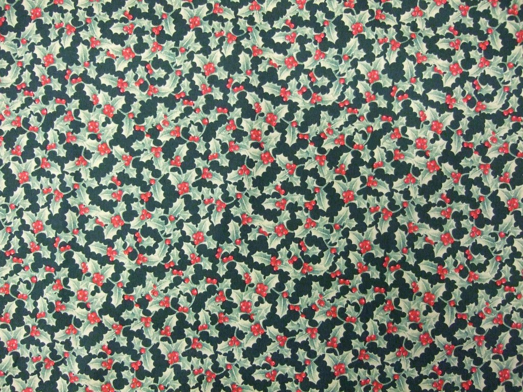 HOLLY & BERRIES by REYNARD FABRICS - GREEN - Shan's Fabrics