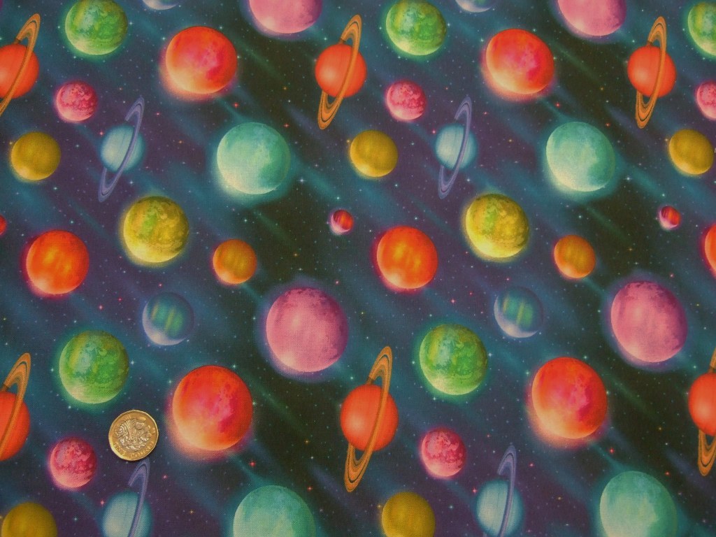 SPACE, PLANETS- CRAFTY COTTON PRINT by CHATHAM GLYNN FABRICS - MULTI ...